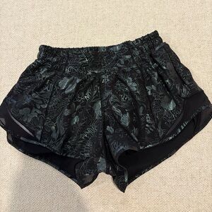 Lululemon Black Metallic Hotty Hot Shorts